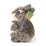Rappa ECO knuffel mini konijn 19 cm - realistische knuffel van recyclede PET flessen - grijs