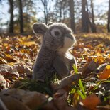 Rappa ECO knuffel mini konijn 19 cm - realistische knuffel van recyclede PET flessen - grijs