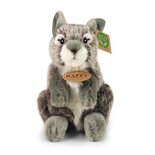 Rappa ECO knuffel mini konijn 19 cm - realistische knuffel van recyclede PET flessen - grijs