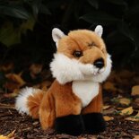  Rappa ECO knuffel mini vos 19 cm - realistische knuffel van recyclede PET flessen - bruin, wit, zwart