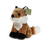 Rappa ECO knuffel mini vos 19 cm - realistische knuffel van recyclede PET flessen - bruin, wit, zwart
