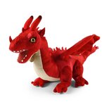 Rappa ECO knuffel draak 40 cm - realistische knuffel van recyclede PET flessen - rood
