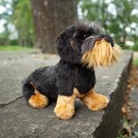 Rappa ECO knuffel teckel 30 cm - realistische knuffel van recyclede PET flessen - zwart, bruin