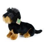 Rappa ECO knuffel teckel 30 cm - realistische knuffel van recyclede PET flessen - zwart, bruin