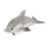 Rappa ECO knuffel dolfijn 38 cm - realistische knuffel van recyclede PET flessen - grijs, wit