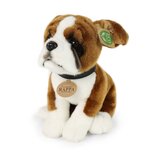 Rappa ECO knuffel hond boxer 27 cm - realistische knuffel van recyclede PET flessen - groen
