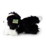 Rappa ECO knuffel hond Border Collie 30 cm - realistische knuffel van recyclede PET flessen - zwart, wit
