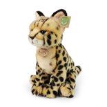 Rappa ECO knuffel serval 30 cm - realistische knuffel van recyclede PET flessen - zwart, crème