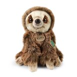 Rappa ECO knuffel luiaard 25 cm - realistische knuffel van recyclede PET flessen - bruin, crème