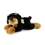 Rappa ECO knuffel hond Rottweiler 30 cm - realistische knuffel van recyclede PET flessen - zwart, bruin
