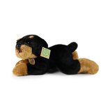 Rappa ECO knuffel hond Rottweiler 30 cm - realistische knuffel van recyclede PET flessen - zwart, bruin