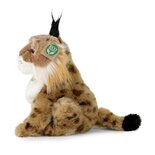 Rappa ECO knuffel lynx 25 cm - realistische knuffel van recyclede PET flessen - bruin, wit