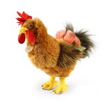 Rappa ECO knuffel haan 33 cm - realistische knuffel van recyclede PET flessen - bruin, rood, geel