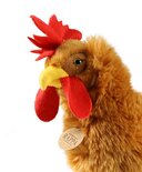 Rappa ECO knuffel haan 33 cm - realistische knuffel van recyclede PET flessen - bruin, rood, geel 