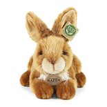Rappa ECO knuffel konijn 23 cm - realistische knuffel van recyclede PET flessen - bruin