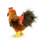 Rappa ECO knuffel haan 33 cm - realistische knuffel van recyclede PET flessen - bruin, rood, geel 