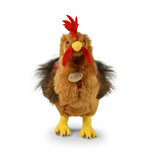 Rappa ECO knuffel haan 33 cm - realistische knuffel van recyclede PET flessen - bruin, rood, geel 