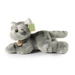Rappa ECO knuffel kat 30 cm - realistische knuffel van recyclede PET flessen - grijs 