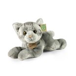 Rappa ECO knuffel kat 30 cm - realistische knuffel van recyclede PET flessen - grijs