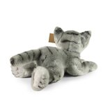 Rappa ECO knuffel kat 30 cm - realistische knuffel van recyclede PET flessen - grijs 
