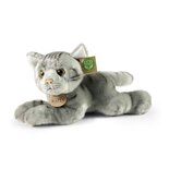 Rappa ECO knuffel kat 30 cm - realistische knuffel van recyclede PET flessen - grijs 