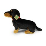 Rappa ECO knuffel hond Teckel 30 cm - realistische knuffel van recyclede PET flessen - bruin, zwart