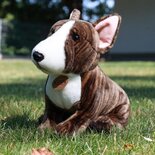 Rappa ECO knuffel hond English Bull Terrier 30 cm - realistische knuffel van recyclede PET flessen - bruin
