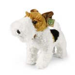 Rappa ECO hond Fox Terrier 30 cm - realistische knuffel van recyclede PET flessen - bruin, wit, zwart