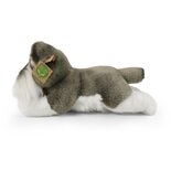 Rappa ECO knuffel hond Schnauzer 28 cm - realistische knuffel van recyclede PET flessen - grijs, wit
