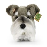 Rappa ECO knuffel hond Schnauzer 28 cm - realistische knuffel van recyclede PET flessen - grijs, wit
