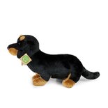 Rappa ECO knuffel Teckel 32 cm - realistische knuffel hond van recyclede PET flessen - zwart, bruin