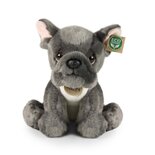  Rappa ECO knuffel French Bulldog 26 cm - realistische knuffel hond van recyclede PET flessen - grijs