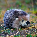 Rappa ECO mini hedgehog soft toy 17 cm - realistic soft toy made from recycled PET bottles - brown