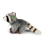 Rappa ECO knuffel wasbeer 28 cm - realistische knuffel van recyclede PET flessen - zwart, wit