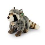 Rappa ECO knuffel wasbeer 28 cm - realistische knuffel van recyclede PET flessen - zwart, wit
