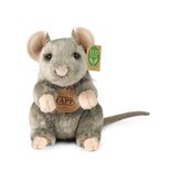 Rappa ECO knuffel muis 16 cm - realistische knuffel van recyclede PET flessen - grijs