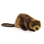 Rappa ECO knuffel bever 28 cm - realistische knuffel van recyclede PET flessen - bruin