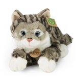 Rappa ECO knuffel Cyperse kat 40 cm - realistische knuffel van recyclede PET flessen - grijs, wit