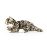 Rappa ECO knuffel Cyperse kat 40 cm - realistische knuffel van recyclede PET flessen - grijs, wit