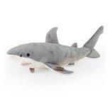 Rappa ECO knuffel witte haai 51 cm - realistische knuffel van recyclede PET flessen - grijs, wit