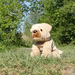 Rappa ECO knuffel hond Shar Pei 30 cm - realistische knuffel van recyclede PET flessen - bruin