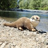 Rappa ECO knuffel otter 41 cm - realistische knuffel van recyclede PET flessen - bruin