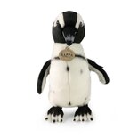 Rappa ECO knuffel pinguin 30 cm - realistische knuffel van recyclede PET flessen - zwart, wit