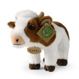 Rappa ECO knuffel koe 23 cm - realistische knuffel koe van recyclede PET flessen - bruin, wit