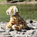 Rappa ECO knuffel cheetah 28 cm - realistische knuffel van recyclede PET flessen - bruin caramel creme