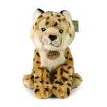 Rappa ECO knuffel cheetah 28 cm - realistische knuffel van recyclede PET flessen - bruin caramel creme