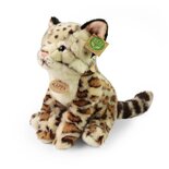 Rappa ECO knuffel ocelot 28 cm - realistische knuffel van recyclede PET flessen - bruin creme zwart