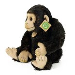 Rappa ECO knuffel aap chimpansee 27 cm - realistische knuffel van recyclede PET flessen - zwart/bruin