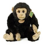 Rappa ECO knuffel aap chimpansee 27 cm - realistische knuffel van recyclede PET flessen - zwart/bruin