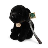 Rappa ECO knuffel hond Labrador 25 cm - realistische knuffel van recyclede PET flessen - zwart